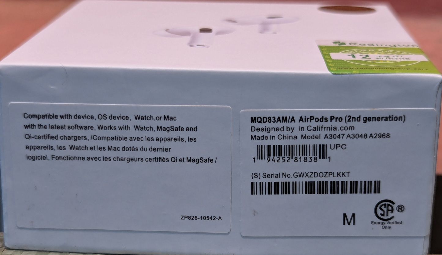 Box of Apple AirPods Pro on a surface with a blurred background