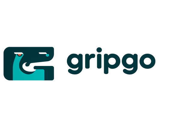 Gripgo logo on a light blue background